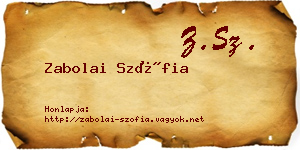 Zabolai Szófia névjegykártya